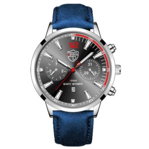 Blue Belt Black Dial Watch