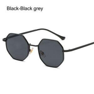 Black-Black grey Square Sunglasses