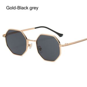 Gold-Black grey Square Sunglasses