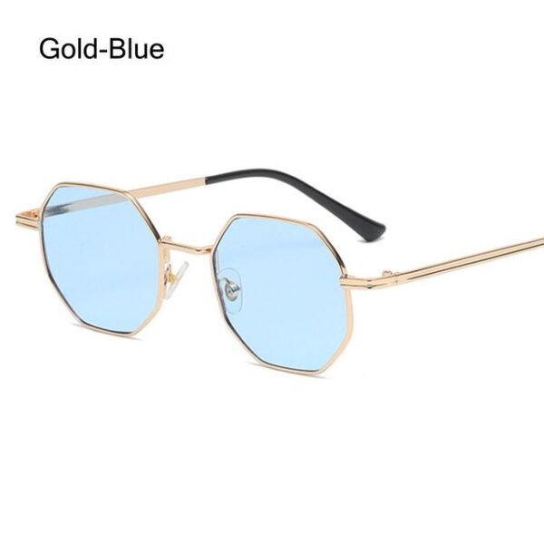 Gold-Blue Square Sunglasses
